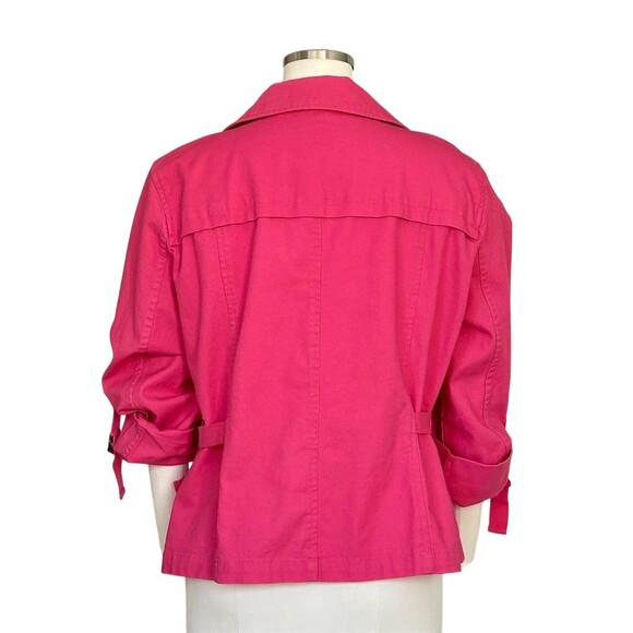 Ruby Rd Jacket Womens Size 16 Pink Zip Front Utility Roll Tab Sleeves - Picture 8 of 9